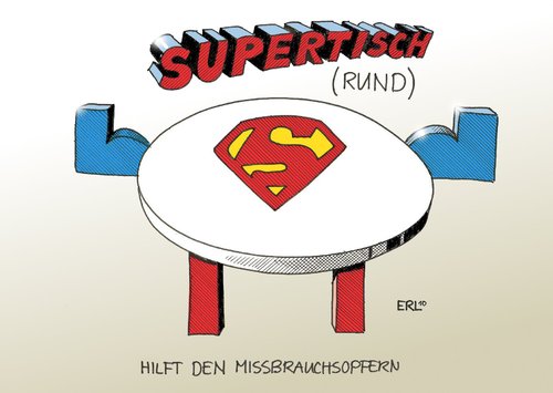 Cartoon: Supertisch (medium) by Erl tagged tisch,rund,arbeitskreis,sexuell,missbrauch,hilfe,opfer,tisch,rund,arbeitskreis,sexueller missbrauch,hilfe,opfer,sexueller,missbrauch