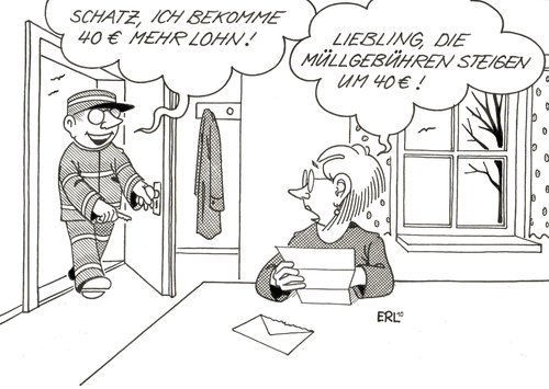 Cartoon: Tarifabschluss (medium) by Erl tagged tarif,abschluss,öffentlicher dienst,gebühren,erhöhung,tarife,tarifabschluss,müllgebühren,steigen,lohn,gehalt,öffentlicher,dienst