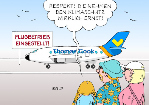 Cartoon: Thomas Cook (medium) by Erl tagged politik,tourismus,reiseveranstalter,thomas,cook,insolvenz,pleite,einstellung,flugverkehr,einsparung,co2,klimawandel,erderwärmung,klima,klimaschutz,greta,thunberg,fliegen,karikatur,erl,politik,tourismus,reiseveranstalter,thomas,cook,insolvenz,pleite,einstellung,flugverkehr,einsparung,co2,klimawandel,erderwärmung,klima,klimaschutz,greta,thunberg,fliegen,karikatur,erl