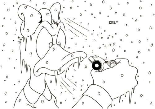 Cartoon: Tief Daisy (medium) by Erl tagged tief daisy,wetter,sturm,schnee,eis,schneeverwehung,auto,eingeschneit,kälte,tief,daisy