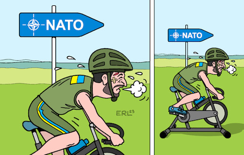 Cartoon: Tour de NATO (medium) by Erl tagged politik,krieg,angriff,überfall,russland,ukraine,bitte,beitritt,nato,gipfel,aufnahme,schwierig,kriegspartei,sport,radsport,tour,de,france,rad,rennrad,fahrrad,ergometer,hometrainer,wolodymyr,selenskyj,karikatur,erl,politik,krieg,angriff,überfall,russland,ukraine,bitte,beitritt,nato,gipfel,aufnahme,schwierig,kriegspartei,sport,radsport,tour,de,france,rad,rennrad,fahrrad,ergometer,hometrainer,wolodymyr,selenskyj,karikatur,erl