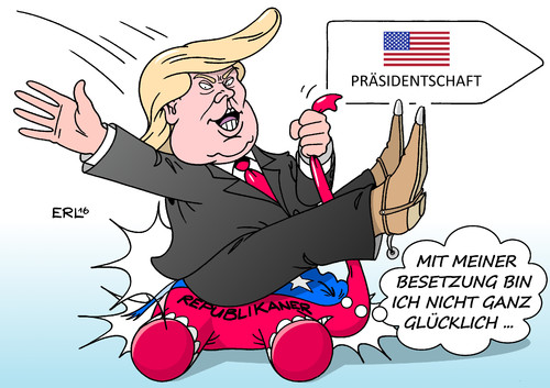 Cartoon: Trump II (medium) by Erl tagged donald,trump,usa,präsidentschaft,präsidentschaftskandidat,kandidat,republikaner,partei,unglücklich,besetzung,elefant,populismus,rüpel,karikatur,erl,donald,trump,usa,präsidentschaft,präsidentschaftskandidat,kandidat,republikaner,partei,unglücklich,besetzung,elefant,populismus,rüpel,karikatur,erl