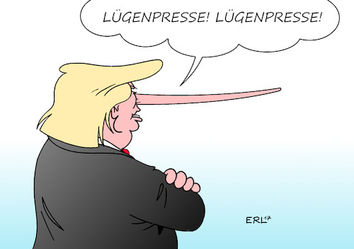 Cartoon: Trump Lügenpresse (medium) by Erl tagged usa,präsident,donald,trump,amtseinführung,inauguration,besucherzahlen,niedrig,hoch,streit,geheimdienst,schuld,medien,presse,lügenpresse,lüge,wahrheit,lügner,wahlkampf,fakten,postfaktisch,zeitalter,karikatur,erl,usa,präsident,donald,trump,amtseinführung,inauguration,besucherzahlen,niedrig,hoch,streit,geheimdienst,schuld,medien,presse,lügenpresse,lüge,wahrheit,lügner,wahlkampf,fakten,postfaktisch,zeitalter,karikatur,erl