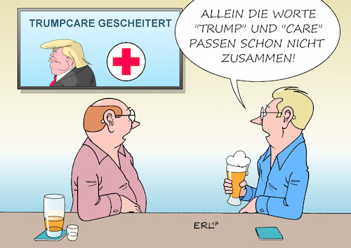 Cartoon: Trumpcare (medium) by Erl tagged usa,präsident,donald,trump,rechtspopulismus,abschaffung,obamacare,gesundheit,krankheit,krankenversicherung,trumpcare,widerstand,demokraten,republikaner,wirtschaft,privatwirtschaft,geld,gewinn,profit,gesundheitswesen,karikatur,erl,usa,präsident,donald,trump,rechtspopulismus,abschaffung,obamacare,gesundheit,krankheit,krankenversicherung,trumpcare,widerstand,demokraten,republikaner,wirtschaft,privatwirtschaft,geld,gewinn,profit,gesundheitswesen,karikatur,erl