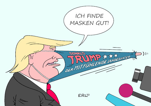 Cartoon: Trumps Maske (medium) by Erl tagged politik,corona,virus,pandemie,usa,präsident,donald,trump,versagen,kehrtwende,empfehlung,masken,schutz,mund,nase,pinocchio,lügen,wahlkampf,wiederwahl,karikatur,erl,politik,corona,virus,pandemie,usa,präsident,donald,trump,versagen,kehrtwende,empfehlung,masken,schutz,mund,nase,pinocchio,lügen,wahlkampf,wiederwahl,karikatur,erl