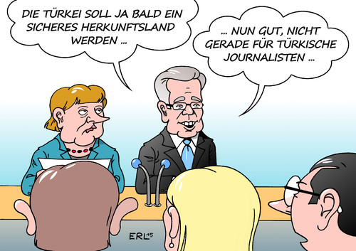 Cartoon: Türkei (medium) by Erl tagged türkei,wahl,schließung,fernsehsender,regierungskritisch,journalist,journalistin,leben,gefährlich,gefängnis,präsident,erdogan,akp,pressefreiheit,meinungsfreiheit,europa,eu,flüchtlingskrise,lösung,sicheres,herkunftsland,merkel,de,maiziere,karikatur,erl,türkei,wahl,schließung,fernsehsender,regierungskritisch,journalist,journalistin,leben,gefährlich,gefängnis,präsident,erdogan,akp,pressefreiheit,meinungsfreiheit,europa,eu,flüchtlingskrise,lösung,sicheres,herkunftsland,merkel,de,maiziere,karikatur,erl