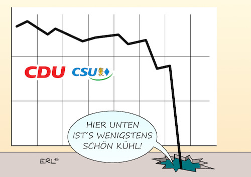 Cartoon: Umfragewerte Union (medium) by Erl tagged politik,partei,parteien,schwesterparteien,cdu,csu,asylstreit,innenminister,horst,seehofer,bundeskanzlerin,angela,merkel,flüchtlinge,flüchtlingspolitik,streit,wähler,missfallen,umfragewerte,einbruch,loch,kühle,kühlung,hitze,rekordhitze,wetter,extremwetter,klimawandel,erderwärmung,klima,umwelt,karikatur,erl,politik,partei,parteien,schwesterparteien,cdu,csu,asylstreit,innenminister,horst,seehofer,bundeskanzlerin,angela,merkel,flüchtlinge,flüchtlingspolitik,streit,wähler,missfallen,umfragewerte,einbruch,loch,kühle,kühlung,hitze,rekordhitze,wetter,extremwetter,klimawandel,erderwärmung,klima,umwelt,karikatur,erl