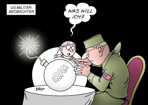 Cartoon: US-Militärbeobachter (medium) by Erl tagged irak,isis,kalifat,staat,islamismus,terror,jesiden,kurden,unterstützung,waffen,waffenlieferung,deutschland,streit,frage,usa,beobachter,militärbeobachter,zukunft,wahrsager,kristallkugel,bombe,irak,isis,kalifat,staat,islamismus,terror,jesiden,kurden,unterstützung,waffen,waffenlieferung,deutschland,streit,frage,usa,beobachter,militärbeobachter,zukunft,wahrsager,kristallkugel,bombe