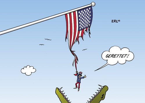 Cartoon: USA Fiskalklippe (medium) by Erl tagged usa,haushalt,schulden,sparen,steuererhöhung,fiskalklippe,einigung,demokraten,republikaner,kompromiss,aufschub,flagge,krokodil,uncle,sam,usa,haushalt,schulden,sparen,steuererhöhung,fiskalklippe,einigung,demokraten,republikaner,kompromiss,aufschub,flagge,krokodil,uncle,sam