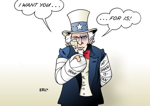 Cartoon: USA IS (medium) by Erl tagged usa,präsident,obama,bedrohung,is,isis,staat,kalifat,terror,islamismus,krieg,uncle,samsyrien,irak,afghanistan,wunden,verband,veilchen,usa,präsident,obama,bedrohung,is,isis,staat,kalifat,terror,islamismus,krieg,uncle,samsyrien,irak,afghanistan,wunden,verband,veilchen