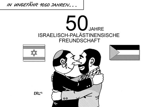 Cartoon: Utopie (medium) by Erl tagged israel,wahl,palästina,palästinenser,konflikt,ewigkeit,deutschland,frankreich,freundschaft,elyseevertrag,50,fünfzig,jahre,zukunft,utopie