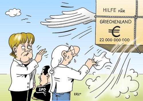 Cartoon: Verabschiedung (medium) by Erl tagged verabschiedung,hilfspaket,griechenland,deutschland,verabschiedung,hilfspaket,griechenland,deutschland,finanzkrise,wirtschaftskrise