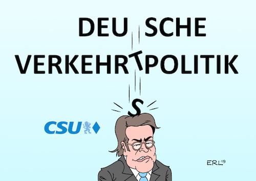 Cartoon: Verkehrspolitik (medium) by Erl tagged politik,deutschland,verkehrspolitik,probleme,diesel,abgase,grenzwerte,fahrverbote,öffentliche,verkehrsmittel,schiene,bahn,bus,klimaziele,tempolimit,verkehrsminister,andreas,scheuer,csu,karikatur,erl,politik,deutschland,verkehrspolitik,probleme,diesel,abgase,grenzwerte,fahrverbote,öffentliche,verkehrsmittel,schiene,bahn,bus,klimaziele,tempolimit,verkehrsminister,andreas,scheuer,csu,karikatur,erl