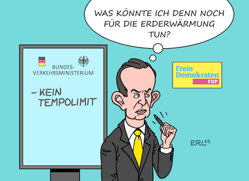 Cartoon: Verkehrspolitik (medium) by Erl tagged politik,klima,klimawandel,erderwärmung,klimapolitik,co2,ensparung,bundesregierung,ampel,verkehrsminister,volker,wissing,fdp,engagement,ideen,kein,tempolimit,karikatur,erl,politik,klima,klimawandel,erderwärmung,klimapolitik,co2,ensparung,bundesregierung,ampel,verkehrsminister,volker,wissing,fdp,engagement,ideen,kein,tempolimit,karikatur,erl