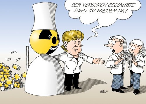 Cartoon: Verlorener Sohn (medium) by Erl tagged atomenergie,atomkraftwerk,laufzeit,verlängerung,umfrage,mehrheit,dagegen,staat,gericht,verbot,atomkraft,atomkraftwerke,laufzeit,verlängerung,risiko,akw,umwelt,atomkraftwerk,dagegen,atomenergie