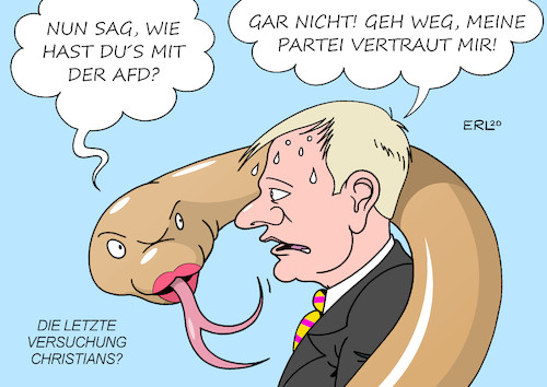 Cartoon: Vertrauensfrage (medium) by Erl tagged politik,thüringen,landtagswahl,wahlsieger,bodo,ramelow,die,linke,wahl,ministerpräsident,thomas,kemmerich,fdp,stimmen,cdu,afd,rechtspopulismus,rechtsextremismus,flügel,björn,höcke,sündenfall,rückzieher,schaden,parteichef,christian,lindner,versuchung,schlange,rechts,vertrauensfrage,gretchenfrage,karikatur,erl,politik,thüringen,landtagswahl,wahlsieger,bodo,ramelow,die,linke,wahl,ministerpräsident,thomas,kemmerich,fdp,stimmen,cdu,afd,rechtspopulismus,rechtsextremismus,flügel,björn,höcke,sündenfall,rückzieher,schaden,parteichef,christian,lindner,versuchung,schlange,rechts,vertrauensfrage,gretchenfrage,karikatur,erl