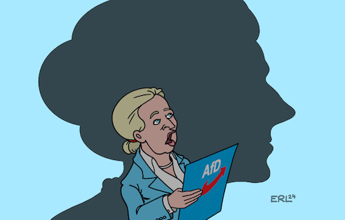 Cartoon: Wagenknecht-Partei (medium) by Erl tagged politik,partei,gründung,neugründung,neu,bündnis,sahra,wagenknecht,gefahr,afd,wählerpotenzial,wähler,wählerinnen,wahlen,stimmenverluste,schatten,profil,alice,weidel,karikatur,erl,politik,partei,gründung,neugründung,neu,bündnis,sahra,wagenknecht,gefahr,afd,wählerpotenzial,wähler,wählerinnen,wahlen,stimmenverluste,schatten,profil,alice,weidel,karikatur,erl