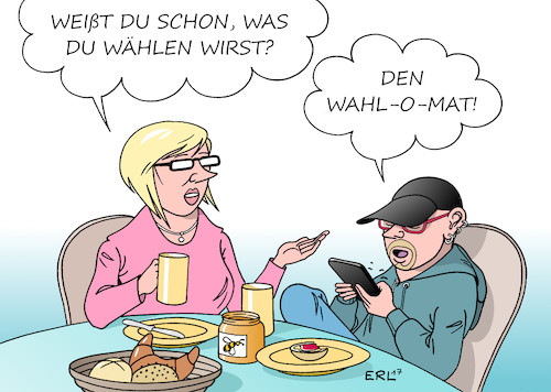 Cartoon: Wahlentscheidung (medium) by Erl tagged politik,bundestagswahl,wahl,2017,wähler,unentschlossen,hilfe,wahlentscheidung,wahlomat,test,online,fragen,parteiprogramm,inhalt,partei,übereinstimmung,präferenz,jungwähler,erstwähler,smartphone,mutter,sohn,frühstück,demokratie,karikatur,erl,politik,bundestagswahl,wahl,2017,wähler,unentschlossen,hilfe,wahlentscheidung,wahlomat,test,online,fragen,parteiprogramm,inhalt,partei,übereinstimmung,präferenz,jungwähler,erstwähler,smartphone,mutter,sohn,frühstück,demokratie,karikatur,erl