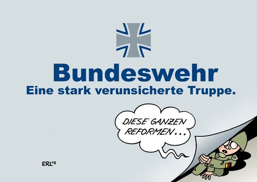 Cartoon: Wehrbericht (medium) by Erl tagged königshaus,wehrbeauftragter,stark,truppe,unsicherheit,veränderung,reformen,angst,verunsicherung,klagen,wehrbericht,bundeswehr,bundeswehr,wehrbericht,klagen,verunsicherung,angst,reformen,veränderung,unsicherheit,wehrbeauftragter,königshaus