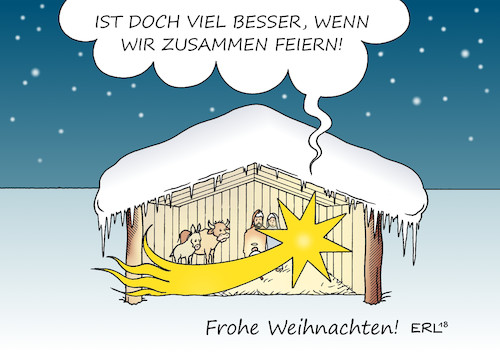 Cartoon: Weihnachtsgruß (medium) by Erl tagged weihnachten,weihnachtsgruß,bethlehem,stall,krippe,stern,karikatur,erl,weihnachten,weihnachtsgruß,bethlehem,stall,krippe,stern,karikatur,erl