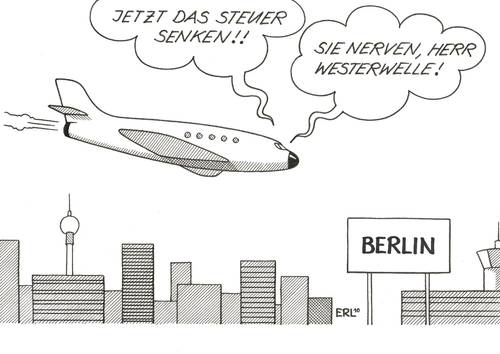 Cartoon: Westerwelle (medium) by Erl tagged guido westerwelle,steuersenkung,steuern,steuer,geld,finanzen,guido,westerwelle