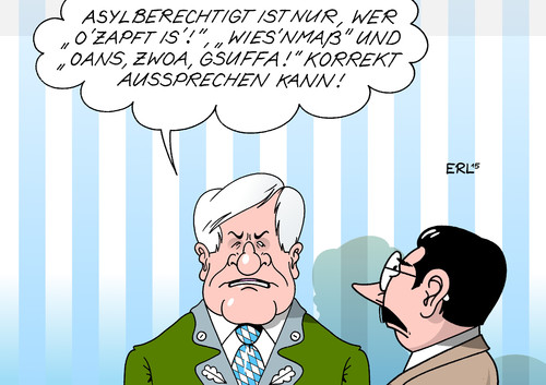 Cartoon: Wiesn Asyl (medium) by Erl tagged oktoberfest,münchen,bayern,csu,ministerpräsident,horst,seehofer,asyl,asylpolitik,flüchtlinge,abschreckung,hürden,zelt,festzelt,ozapft,is,maß,bier,karikatur,erl,oktoberfest,münchen,bayern,csu,ministerpräsident,horst,seehofer,asyl,asylpolitik,flüchtlinge,abschreckung,hürden,zelt,festzelt,ozapft,is,maß,bier,karikatur,erl