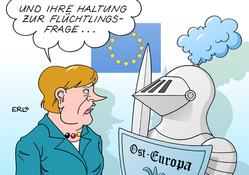 Cartoon: Willkommen in der Neuzeit (medium) by Erl tagged eu,gipfel,bratislava,beratung,zukunft,krise,brexit,euro,flüchtlinge,aufnahme,verteilung,solidarität,humanität,abschottung,zaun,osteuropa,visegradstaaten,ritter,schwert,rüstung,helm,visier,geschlossen,bundeskanzlerin,angela,merkel,karikatur,erl,eu,gipfel,bratislava,beratung,zukunft,krise,brexit,euro,flüchtlinge,aufnahme,verteilung,solidarität,humanität,abschottung,zaun,osteuropa,visegradstaaten,ritter,schwert,rüstung,helm,visier,geschlossen,bundeskanzlerin,angela,merkel,karikatur,erl