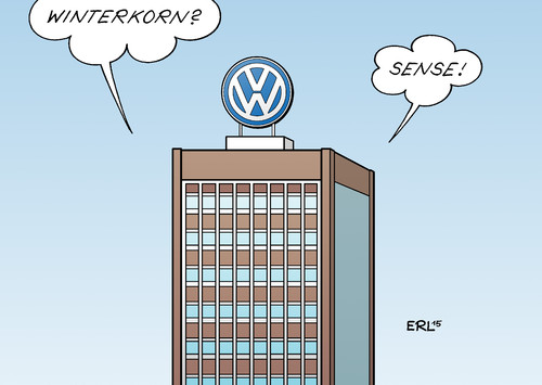 Cartoon: Winterkorn 1 (medium) by Erl tagged vw,volkswagen,autobauer,auto,diesel,usa,abgaswerte,manipulation,betrug,martin,winterkorn,absatzmarkt,abgastest,prüfung,prüflabor,labor,software,gau,supergau,sturz,rücktritt,sense,unklarheit,karikatur,erl,vw,volkswagen,autobauer,auto,diesel,usa,abgaswerte,manipulation,betrug,martin,winterkorn,absatzmarkt,abgastest,prüfung,prüflabor,labor,software,gau,supergau,sturz,rücktritt,sense,unklarheit,karikatur,erl