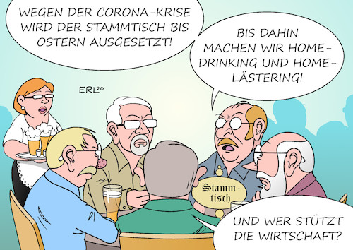 Cartoon: Wirtschaft (medium) by Erl tagged politik,gesundheit,krankheit,infektion,coronavirus,corona,virus,covid19,pandemie,maßnahmen,absagen,veranstaltungen,schließung,schulen,kindergärten,kitas,aussetzung,bundesliga,vermeidung,sozialkontakt,folgen,wirtschaft,rezession,hilfe,staat,stammtisch,homeoffice,karikatur,erl,politik,gesundheit,krankheit,infektion,coronavirus,corona,virus,covid19,pandemie,maßnahmen,absagen,veranstaltungen,schließung,schulen,kindergärten,kitas,aussetzung,bundesliga,vermeidung,sozialkontakt,folgen,wirtschaft,rezession,hilfe,staat,stammtisch,homeoffice,karikatur,erl