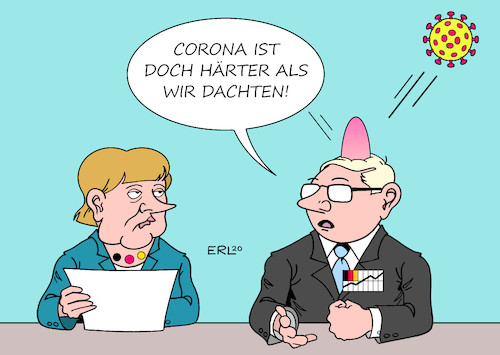 Cartoon: Wirtschaft hart getroffen (medium) by Erl tagged politik,corona,virus,pandemie,lockdown,verbote,kurzarbeit,geschäfte,läden,gastronomie,schließung,gutachten,wirtschaftsinstitute,wirtschaft,einbruch,stärker,erwartung,kopf,beule,bundeskanzlerin,angela,merkel,karikatur,erl,politik,corona,virus,pandemie,lockdown,verbote,kurzarbeit,geschäfte,läden,gastronomie,schließung,gutachten,wirtschaftsinstitute,wirtschaft,einbruch,stärker,erwartung,kopf,beule,bundeskanzlerin,angela,merkel,karikatur,erl