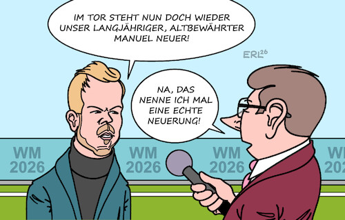 Cartoon: WM-Kader (medium) by Erl tagged politik,sport,fußball,wm,2026,rückkehr,tor,manuel,neuer,rücknahme,rücktritt,nationalmannschaft,bundestrainer,nagelsmann,karikatur,erl,politik,sport,fußball,wm,2026,rückkehr,tor,manuel,neuer,rücknahme,rücktritt,nationalmannschaft,bundestrainer,nagelsmann,karikatur,erl
