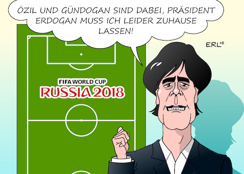 Cartoon: WM-Kader II (medium) by Erl tagged illustration,politik,sport,fußball,weltmeisterschaft,2018,russland,deutschland,nationalmannschaft,kader,bundestrainer,joachim,jogi,löw,spieler,nationalspieler,mesut,özil,ilkay,gündogan,foto,präsident,erdogan,türkei,verstimmung,karikatur,erl,illustration,politik,sport,fußball,weltmeisterschaft,2018,russland,deutschland,nationalmannschaft,kader,bundestrainer,joachim,jogi,löw,spieler,nationalspieler,mesut,özil,ilkay,gündogan,foto,präsident,erdogan,türkei,verstimmung,karikatur,erl