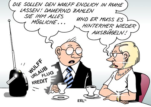 Cartoon: Wulff (medium) by Erl tagged bundespräsident,christian,wulff,affäre,kredit,urlaub,mailbox,bild,zeitung,medien,geld,geldgeber,freunde,vorteilsnahme,macht,einfluss,bundespräsident,wulff,affäre,kredit,mailbox,bild,zeitung,medien,geld