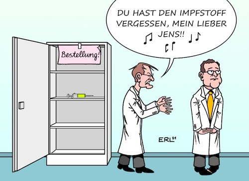 Cartoon: Zapfenstreich (medium) by Erl tagged politik,regierung,neu,ampel,gesundheitsminister,karl,lauterbach,vorgänger,jens,spahn,bestellung,impfstoff,wenig,rückschlag,impfkampagne,boostern,impfen,inventur,amtsübergabe,zapfenstreich,lied,nina,hagen,farbfilm,karikatur,erl,politik,regierung,neu,ampel,gesundheitsminister,karl,lauterbach,vorgänger,jens,spahn,bestellung,impfstoff,wenig,rückschlag,impfkampagne,boostern,impfen,inventur,amtsübergabe,zapfenstreich,lied,nina,hagen,farbfilm,karikatur,erl