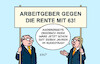 Cartoon: Arbeitgeber (small) by Erl tagged politik,koalition,rentenreform,streit,rente,63,arbeitgeber,dagegen,kanzler,friedrich,merz,unbeliebt,karikatur,erl