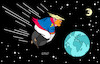 Cartoon: Asteroid (small) by Erl tagged politik,usa,wahl,tarris,trump,verschwörung,betrug,zweifel,lügen,gewalt,asteroid,münchhausen,erde,weltall,karikatur,erl