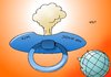 Cartoon: Atomschnuller (small) by Erl tagged nordkorea,kim,jong,un,diktator,jung,atomwaffen,atombombe,drohung,krieg,welt,usa,südkorea