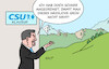 Cartoon: CSU-Klausur (small) by Erl tagged politik,csu,klausur,söder,feind,grüne,berge,schnee,klimawandel,karikatur,erl