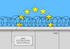 Cartoon: Die neue Mauer (small) by Erl tagged politik,deutschland,deutsche,teilung,brd,ddr,mauerbau,1961,berlin,mauerfall,mauer,neu,festung,europa,abschreckung,flüchtlinge,geflüchtete,stacheldraht,asylrecht,asyl,karikatur,erl