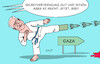 Cartoon: Die Rufe werden lauter (small) by Erl tagged politik,nahost,hamas,terror,überfall,israel,reaktion,selbstverteidigung,angriff,eskalation,netanjahu,bibi,karate,karikatur,erl