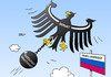 Cartoon: Export (small) by Erl tagged deutschland,export,steigerung,rekord,russland,sanktionen,ukraine,krise,sanktionsspirale,überflugverbot,wirtschaft,finanzen,bundesadler