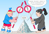 Cartoon: G20 (small) by Erl tagged politik,g20,gipfel,japan,treffen,industrienationen,schwellenländer,konflikt,handelskrieg,usa,china,donald,trump,xi,jinping,strafzölle,karikatur,erl