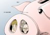 Cartoon: In Klausur (small) by Erl tagged regierung cdu csu fdp schwarz gelb sparen sparzwang schulden merkel schäuble westerwelle gefangen sparschwein