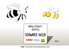 Cartoon: Koalitionsgipfel (small) by Erl tagged regierung,koalition,schwart,gelb,cdu,csu,fdp,streit,meinungsverschiedenheit,gipfel,harmonie,aufeinander,zugehen,biene,fliegen