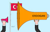 Cartoon: Medien Türkei (small) by Erl tagged politik,wahl,türkei,präsident,erdogan,stichwahl,herausforderer,kilicdaroglu,wahlkampf,unfair,medien,parteiisch,megafon,größe,karikatur,erl