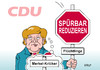 Cartoon: Merkels Signal (small) by Erl tagged cdu,partei,parteitag,thema,flüchtlinge,bundeskanzlerin,angela,merkel,kritiker,obergrenze,signal,spürbar,reduzierung,verkehrsschild,stoppschild,stopp,rede,karikatur,erl