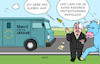 Cartoon: Orban (small) by Erl tagged politik,krieg,angriff,überfall,russland,ukraine,eu,hilfe,geld,euro,blockade,ungarn,viktor,orban,erpressung,isolation,druck,aufgabe,klimakleber,kleben,straße,auto,geldtransporter,protestform,europa,stier,karikatur,erl