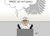 Cartoon: Papst Euro (small) by Erl tagged papst,benedikt,xvi,16,besuch,deutschland,berlin,bundestag,rede,boykott,friede,euro,krise