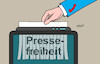 Cartoon: Pressefreiheit (small) by Erl tagged politik,medien,presse,bedrohung,rechtsextremismus,deutschland,afd,rechtsextrem,verfassungsschutz,karikatur,erl