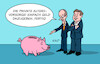 Cartoon: Private Altersvorsorge (small) by Erl tagged politik,bundestag,reform,private,altersvorsorge,abschaffung,riesterrente,rente,sparschwein,geld,merz,klingbeil,karikatur,erl